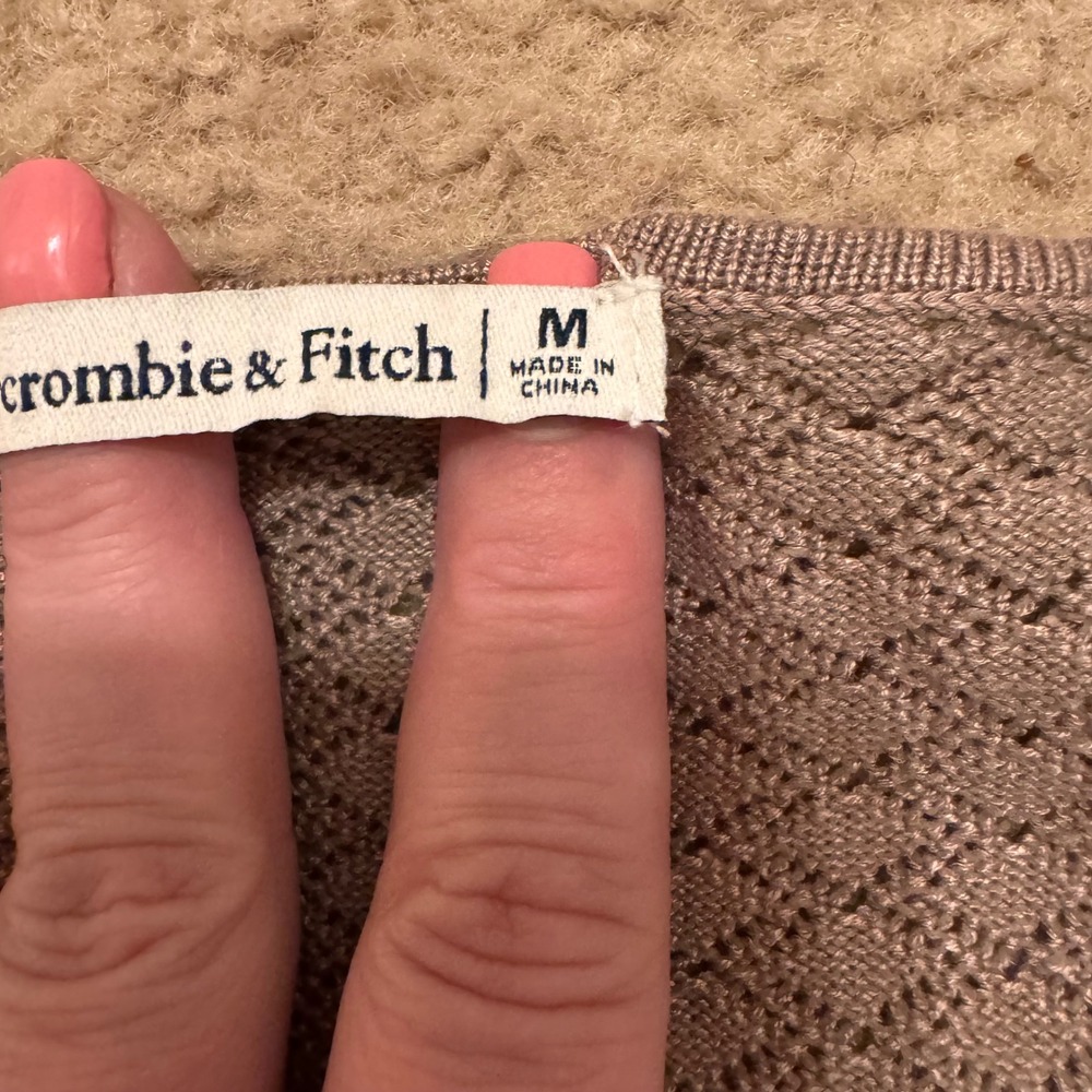 Abercrombie & Fitch Tan Waffle Knit Sculpting Stretch Fitted Bodysuit Woman's M - Picture 4 of 9